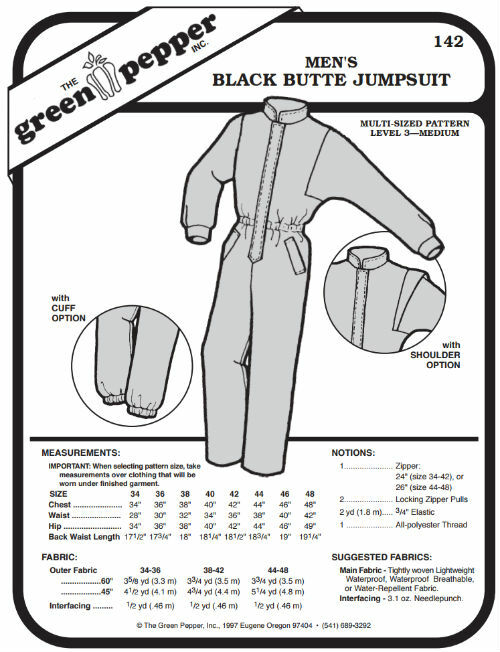 Men's Black Butte Jumpsuit Snowsuit #142 Sewing Pattern (Pattern Only) gp142