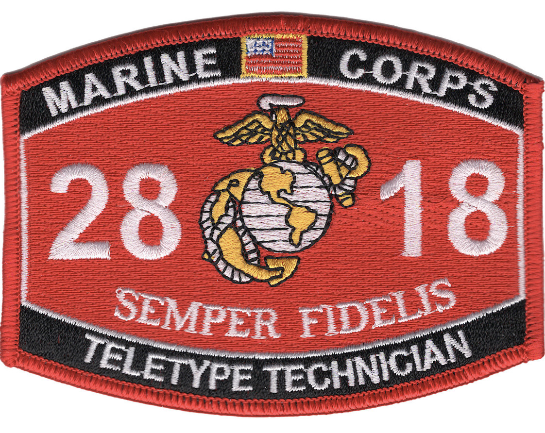 4.5" MARINE CORPS MOS 2818 TELETYPE TECHNICIAN EGA EMBROIDERED PATCH