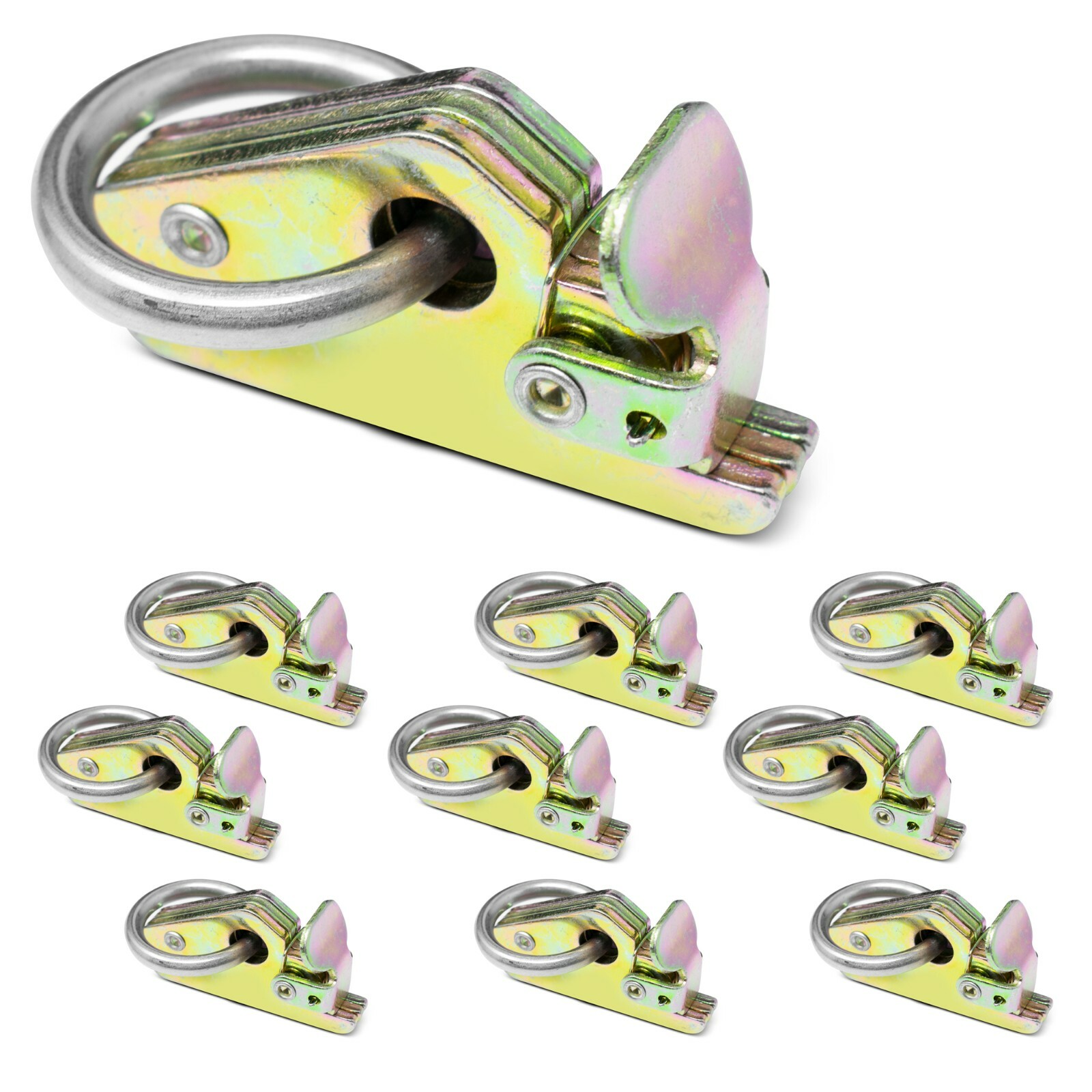 10 - Heavy Duty E-Track Clips With 1-3/4" Tie Down Rings 2000 LB WLL