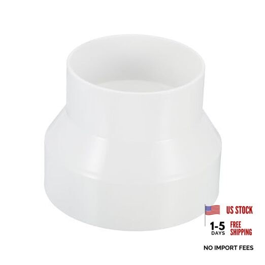 Duct Reducer, Duct Connector Ducting Inline Adapter Increaser ABS 4" to 3"