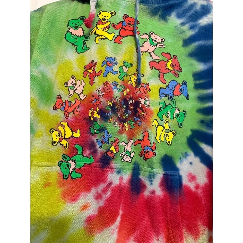Retro dancing bears tie dye hoodie sweatshirt