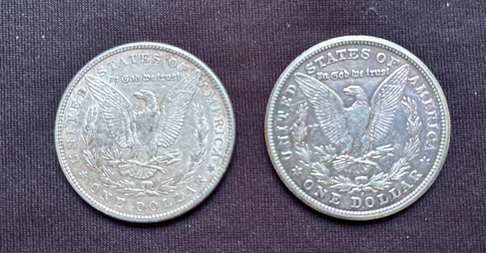 Lot Of Two Silver Morgan Dollars
