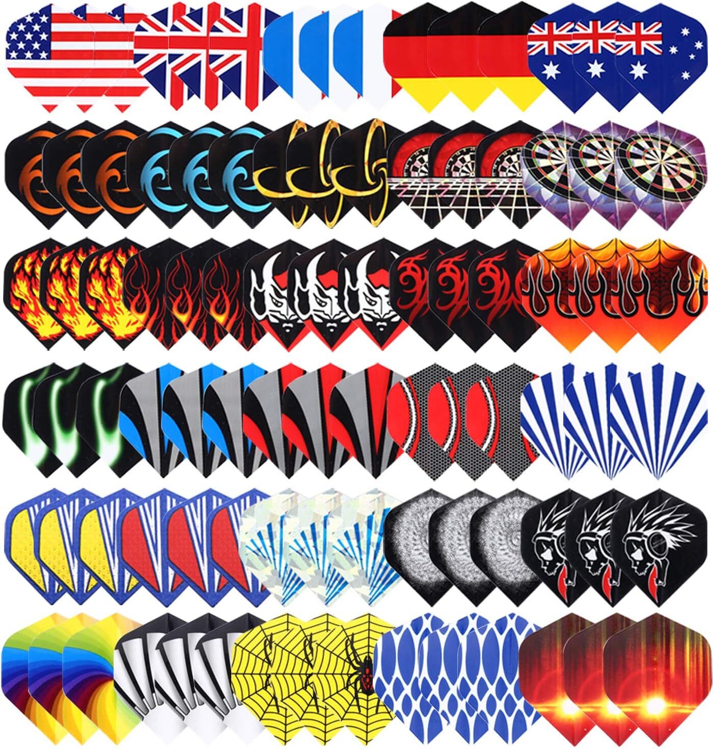 Standard Dart Flights 30 Sets 90 Pcs Durable PET and Laser Replacement
