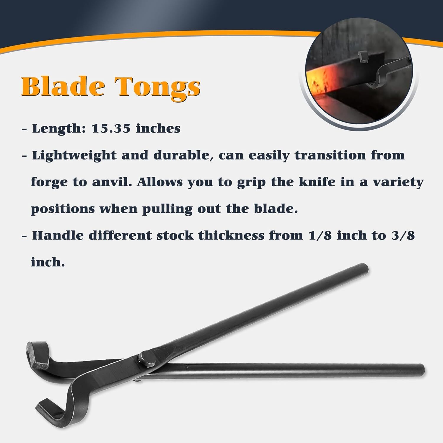 5 PACK Knife Making Tongs Set Bladesmith Blacksmith Tongs for Anvil Vise Forge