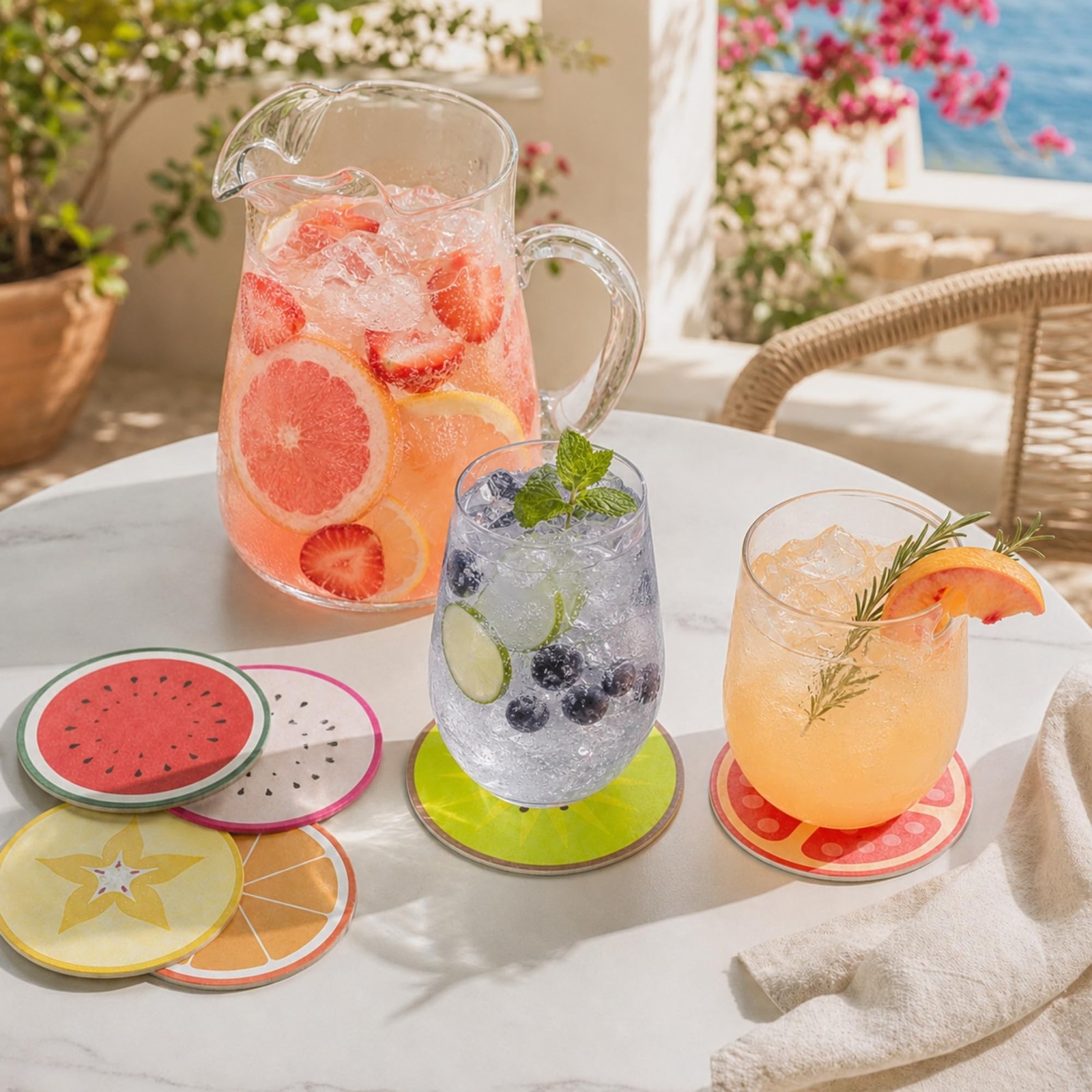 Restaurantware Drink Coasters 48 Count 4 Inch Paper High-Density Pulpboard Ba...