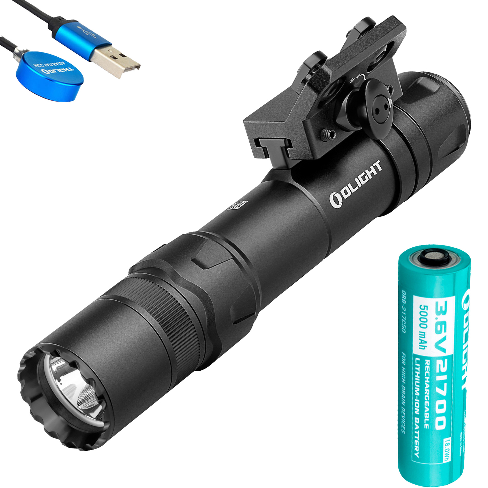 Olight Odin GL M 1500 Lumen Rechargeable Flashlight Green Beam Combo (Black)