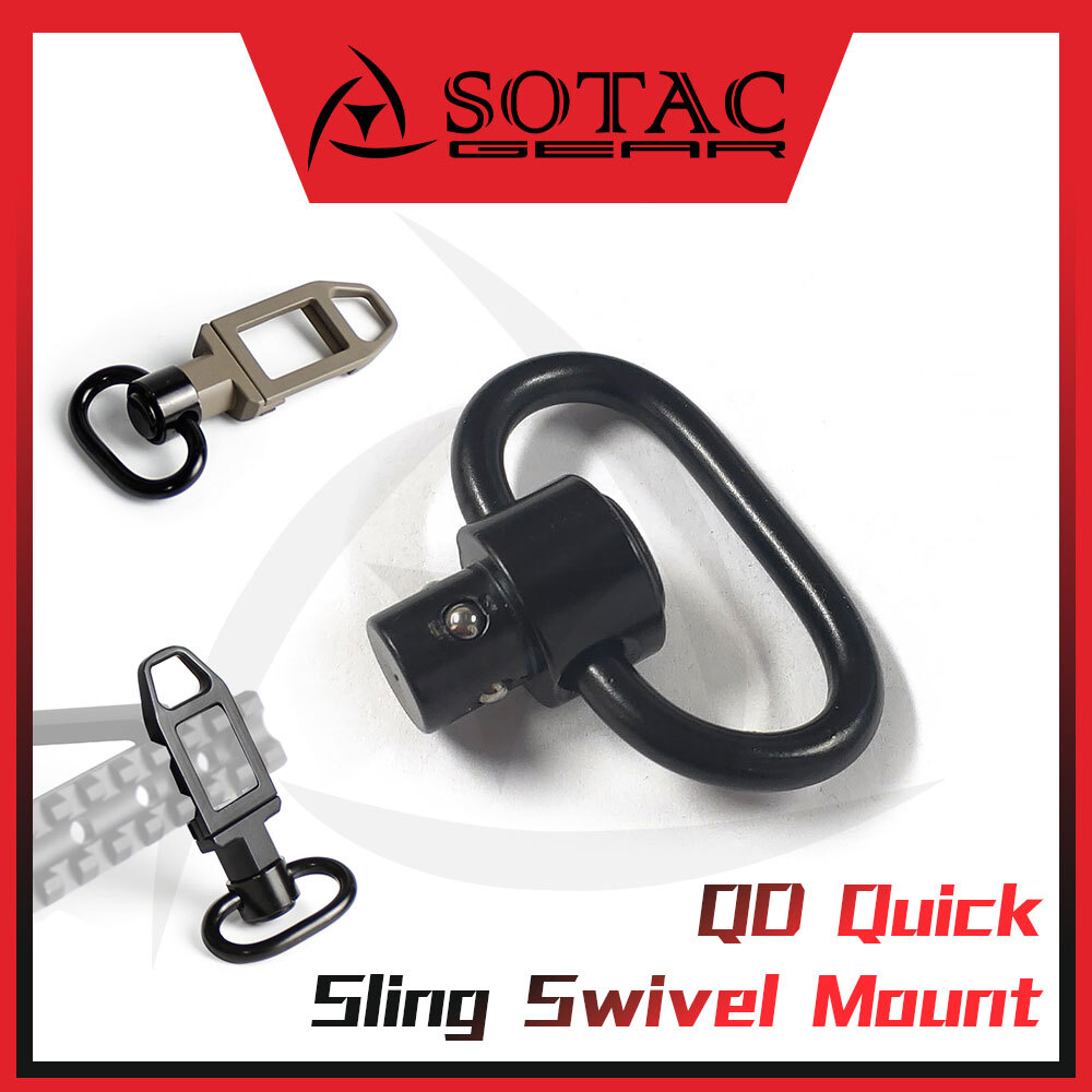 Push Button QD Quick Detach/Release 1.25" Rifle Heavy Duty Sling Swivel Mount