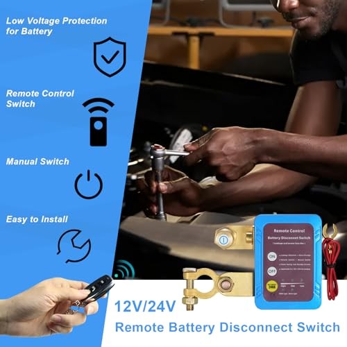 Battery Kill Switch, Remote Battery Disconnect Switch, 12V 240A, Smart