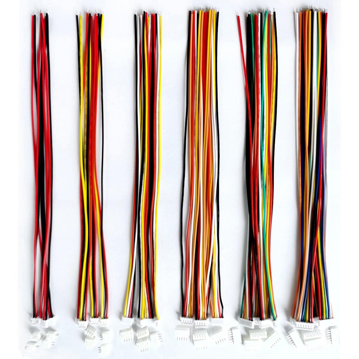 BOJOUL for 24 Sets JST ZH 1.5mm 2 3 4 5 6 7 Pin Male Connector and 28AWG...