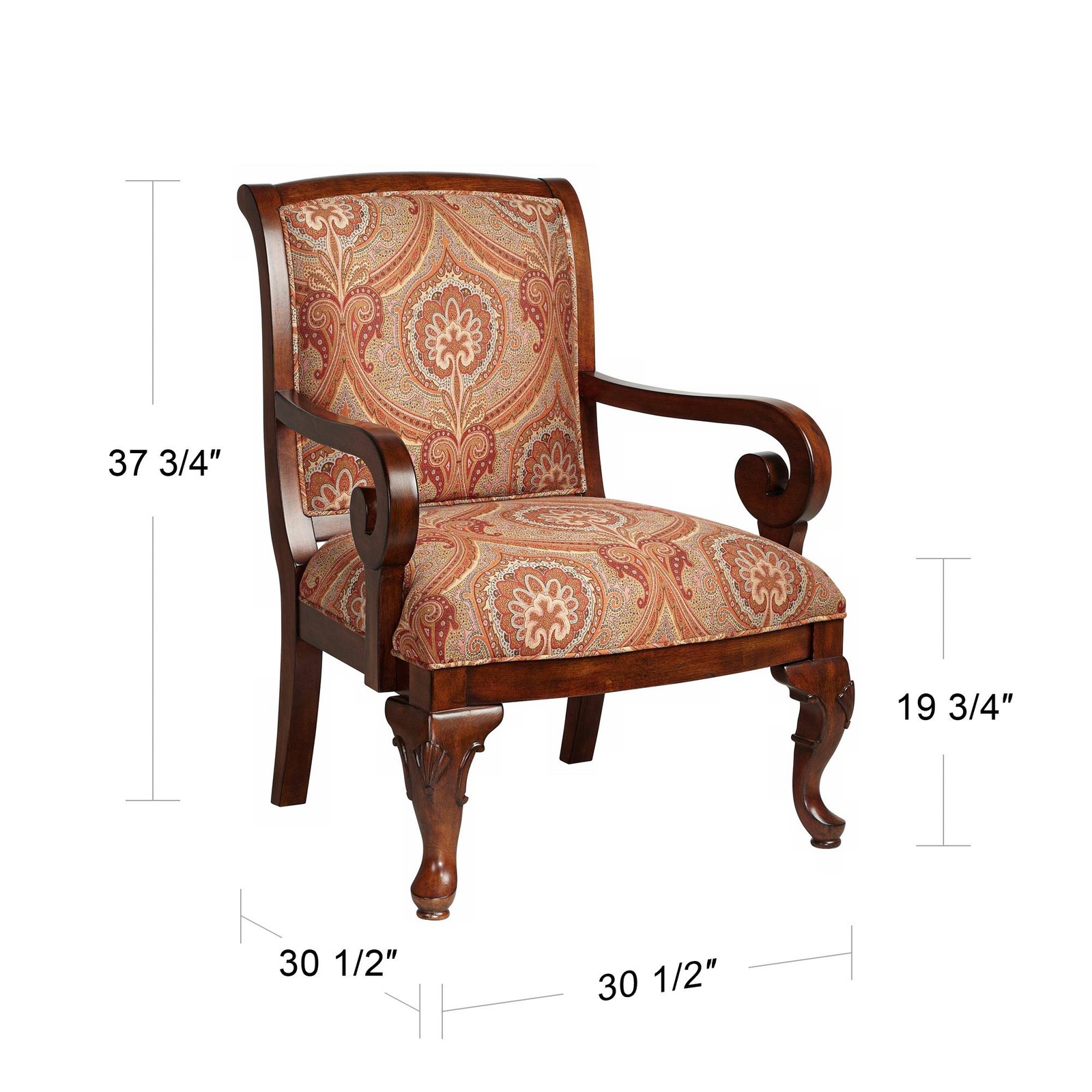Diana Wood and Red Upholstered Accent Chair