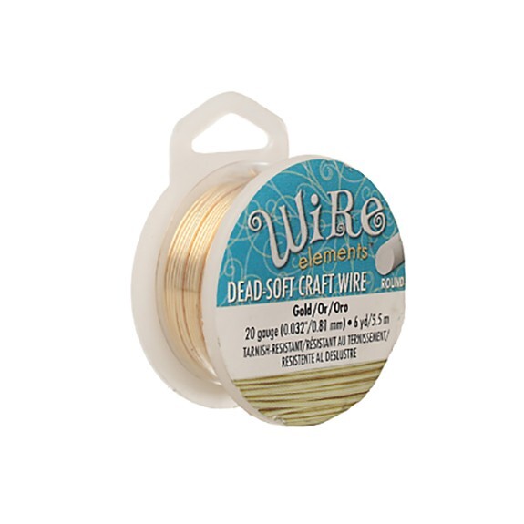 Gold Color Wire Beadsmith 20 gauge 6yds Spool 41782 Round Shiny