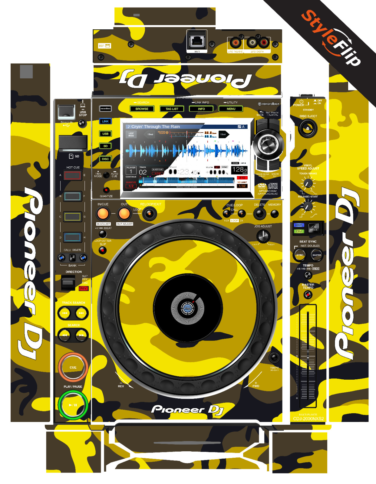 Pioneer CDJ 2000 Nexus 2 Skin | Yellow Camo | Protective Decal | StyleFlip Skins