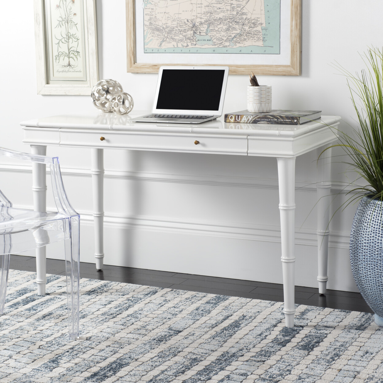 SAFAVIEH Noely Single Drawer Writing Desk | White |