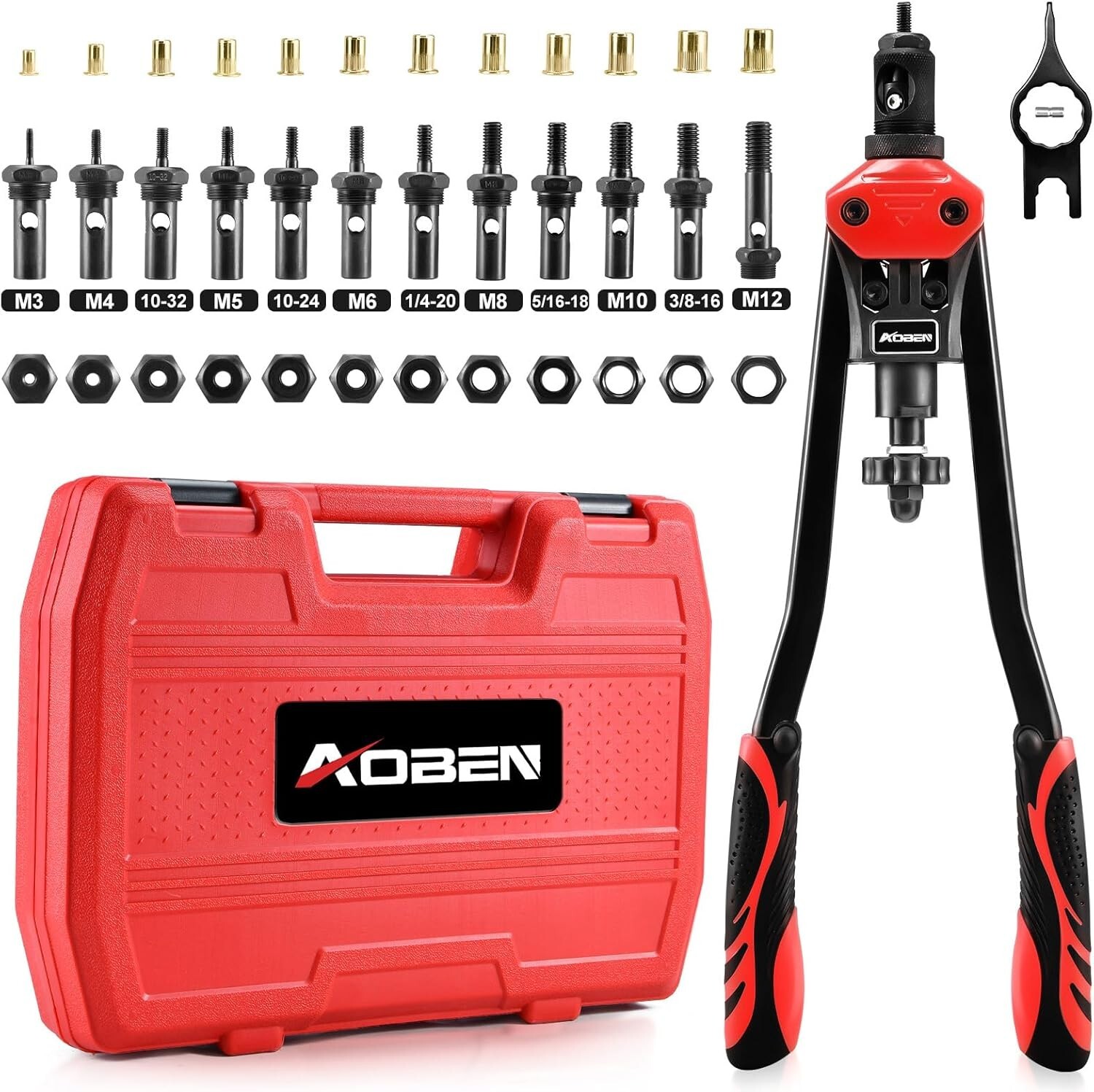 145Pcs Rivnuts 16" Rivet Nut Tool, Professional Hand Rivet Nut Setter Kit