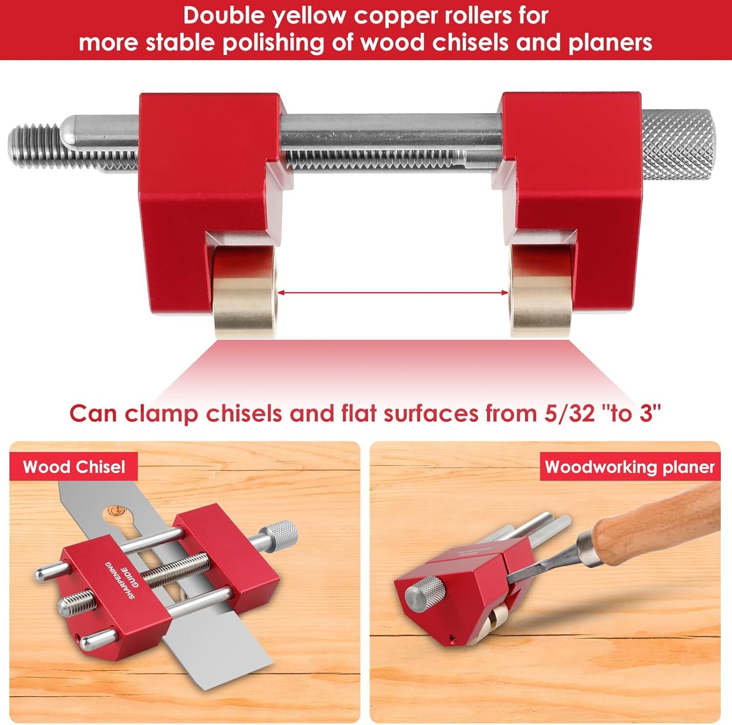 Honing Guide System Chisel Sharpening Jig Kit 17/22/27/32/37/42° Angle #/