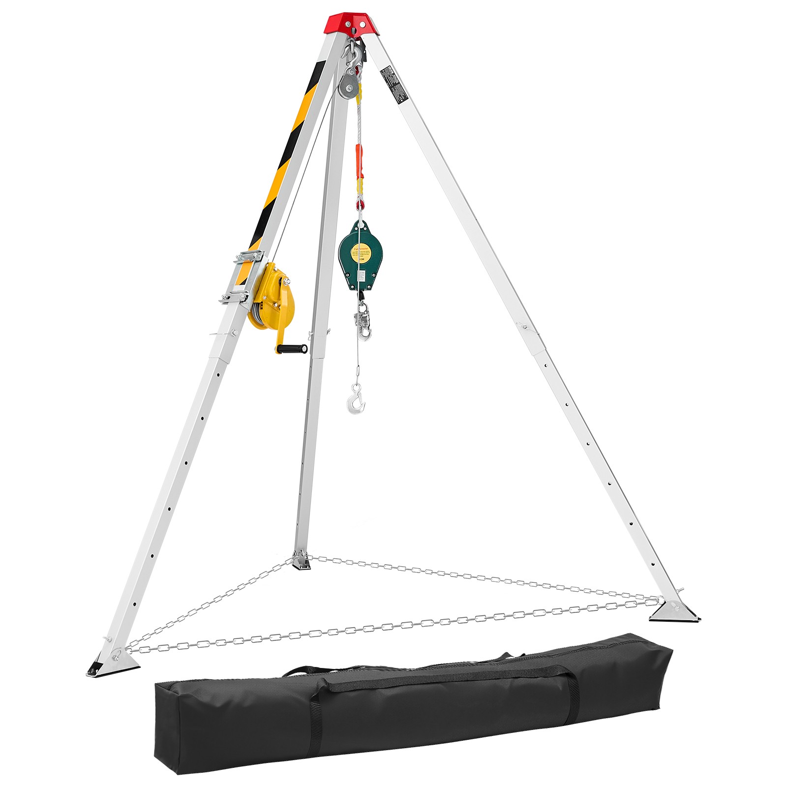 VEVOR Confined Space Tripod Kit 1200 lbs Winch 65 ft Cable Sewer Rescue Pole