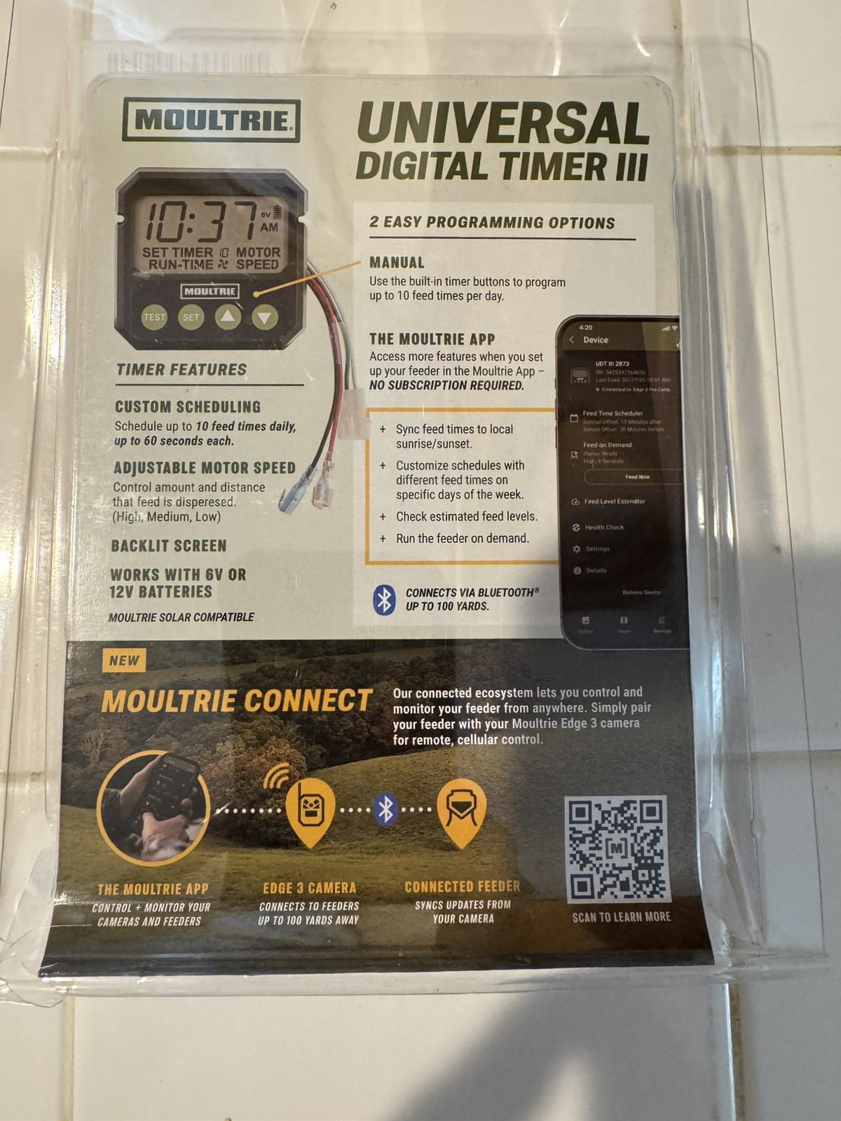 Moultrie Universal Digital Timer III Programmable Feeder Timer Black (MFA-15095)