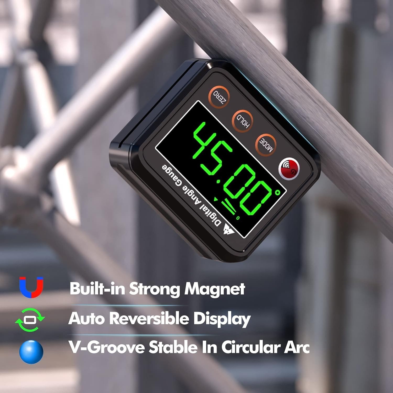 High-Accuracy Mini Digital Level Protractor with Backlit Display & Magnetic Base
