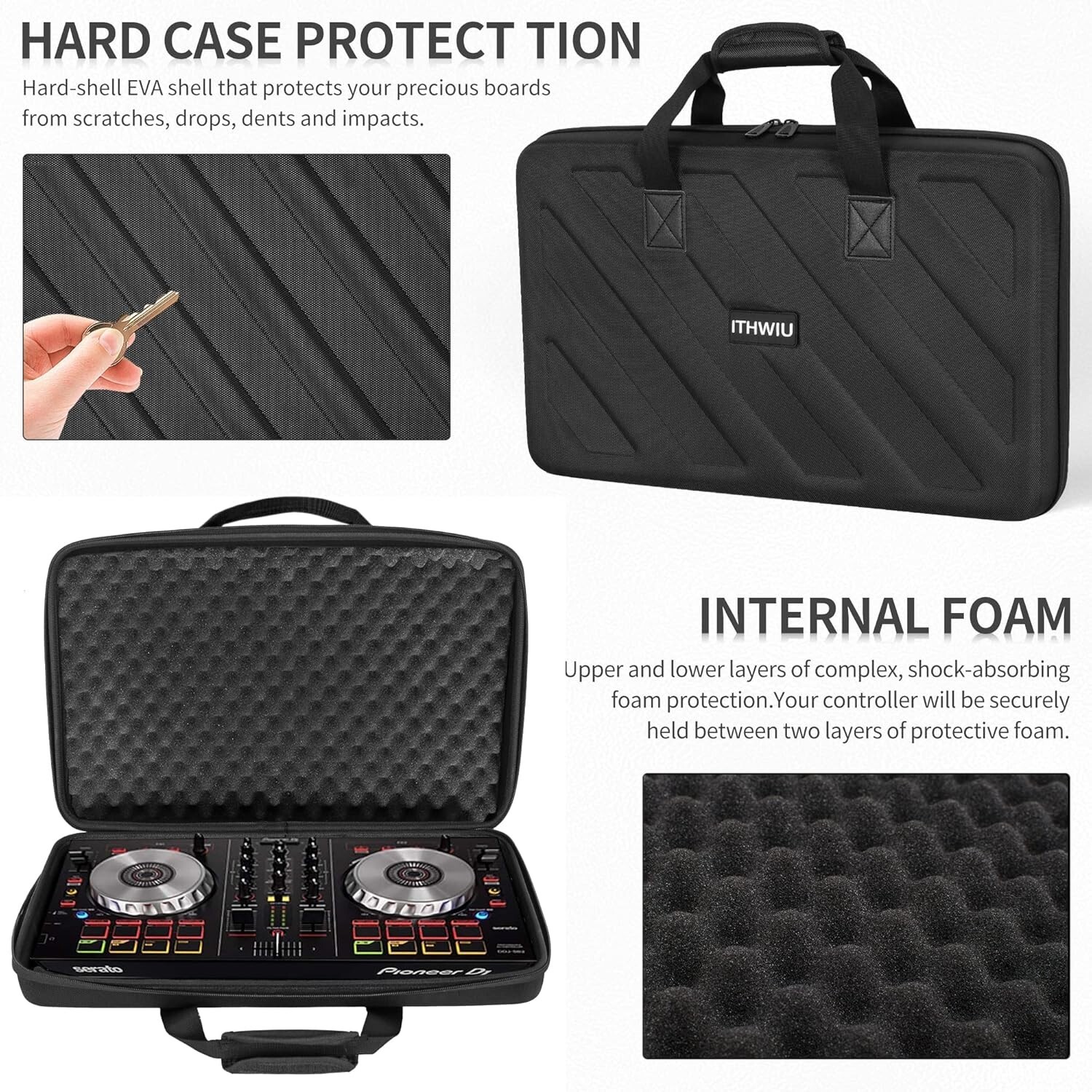 Stylish Travel Case for DDJ Controllers with Argyle Pattern and Buffer Sponge