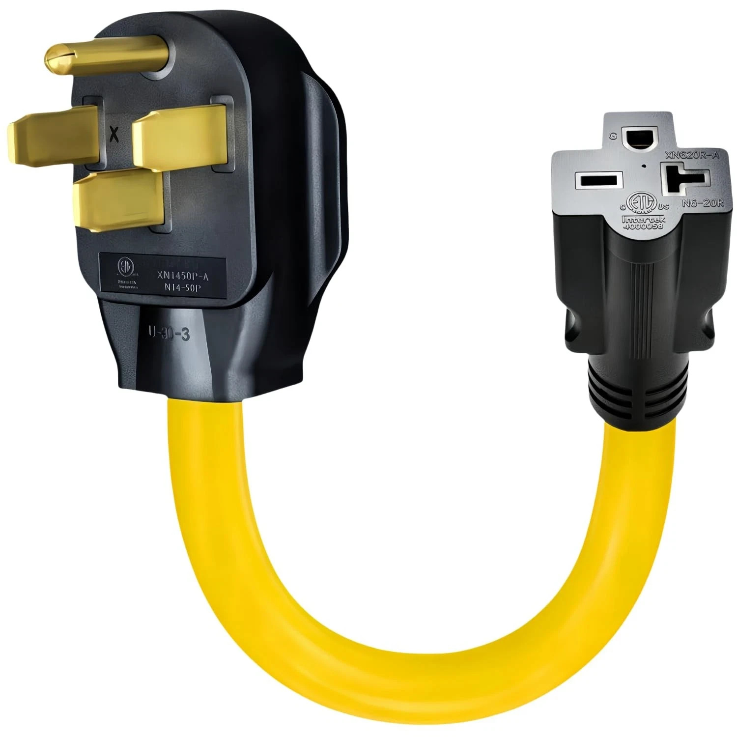 Nema 14-50P to 6-15R/6-20R Adapter Cord 50Amp Dryer Plug Male to T-Blade Fema...