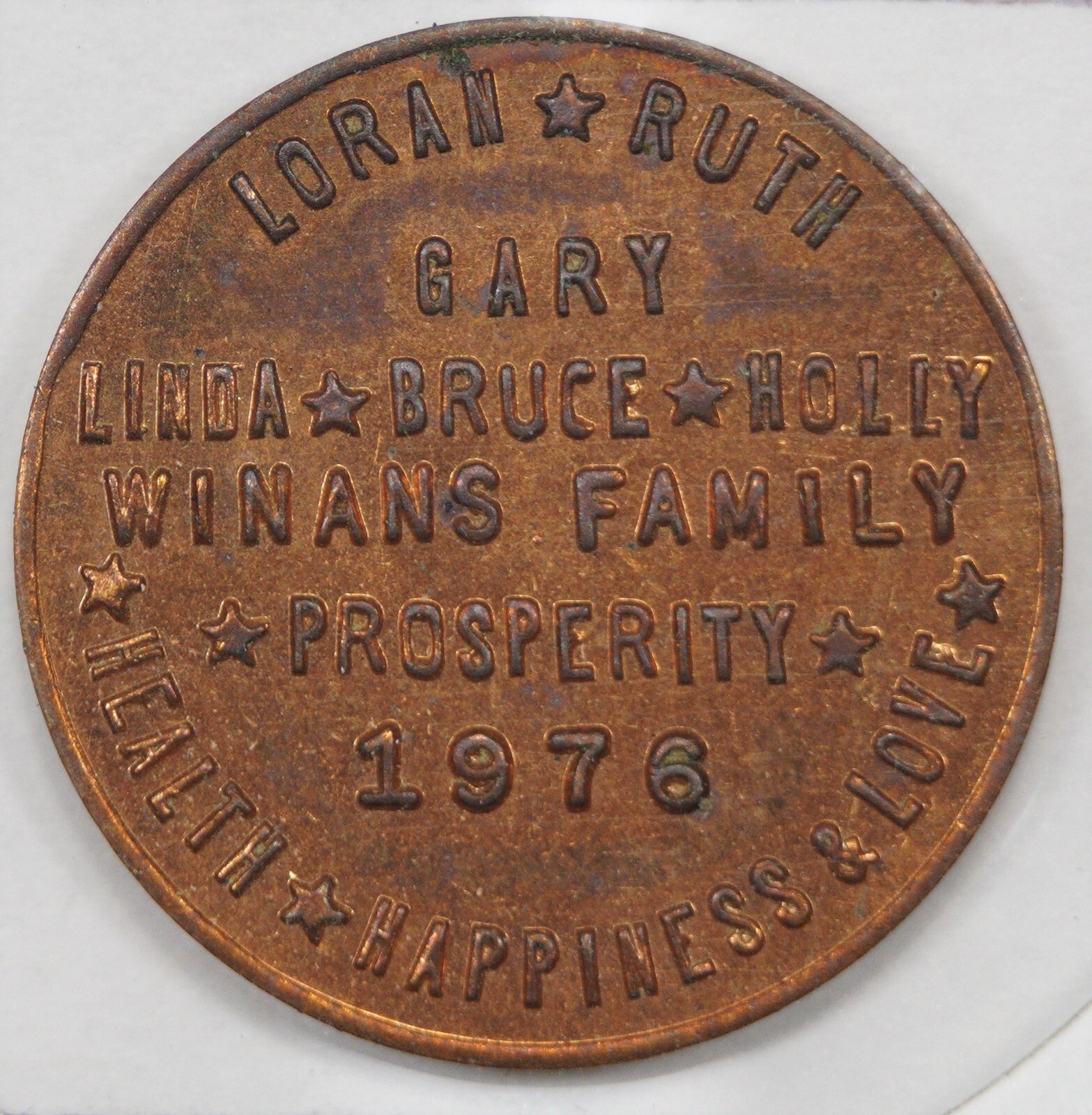 1976 Winans Family Prosperity loran Ruth Gary US Bicentennial Token
