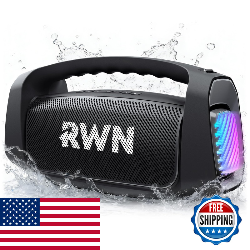 Rwn Outdoor Bluetooth Speaker 160W Loud Sound Ip67 Waterproof 24H Playtime