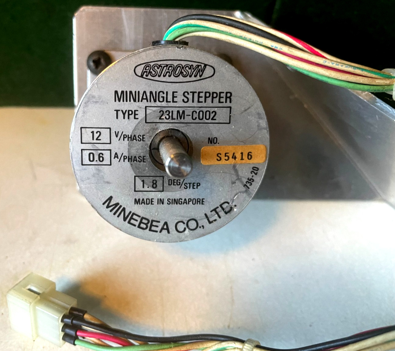 Minibea Astrosyn Miniangle Stepper Motor Type 23LM-C002,12 Volt 1.8 Degrees/Step