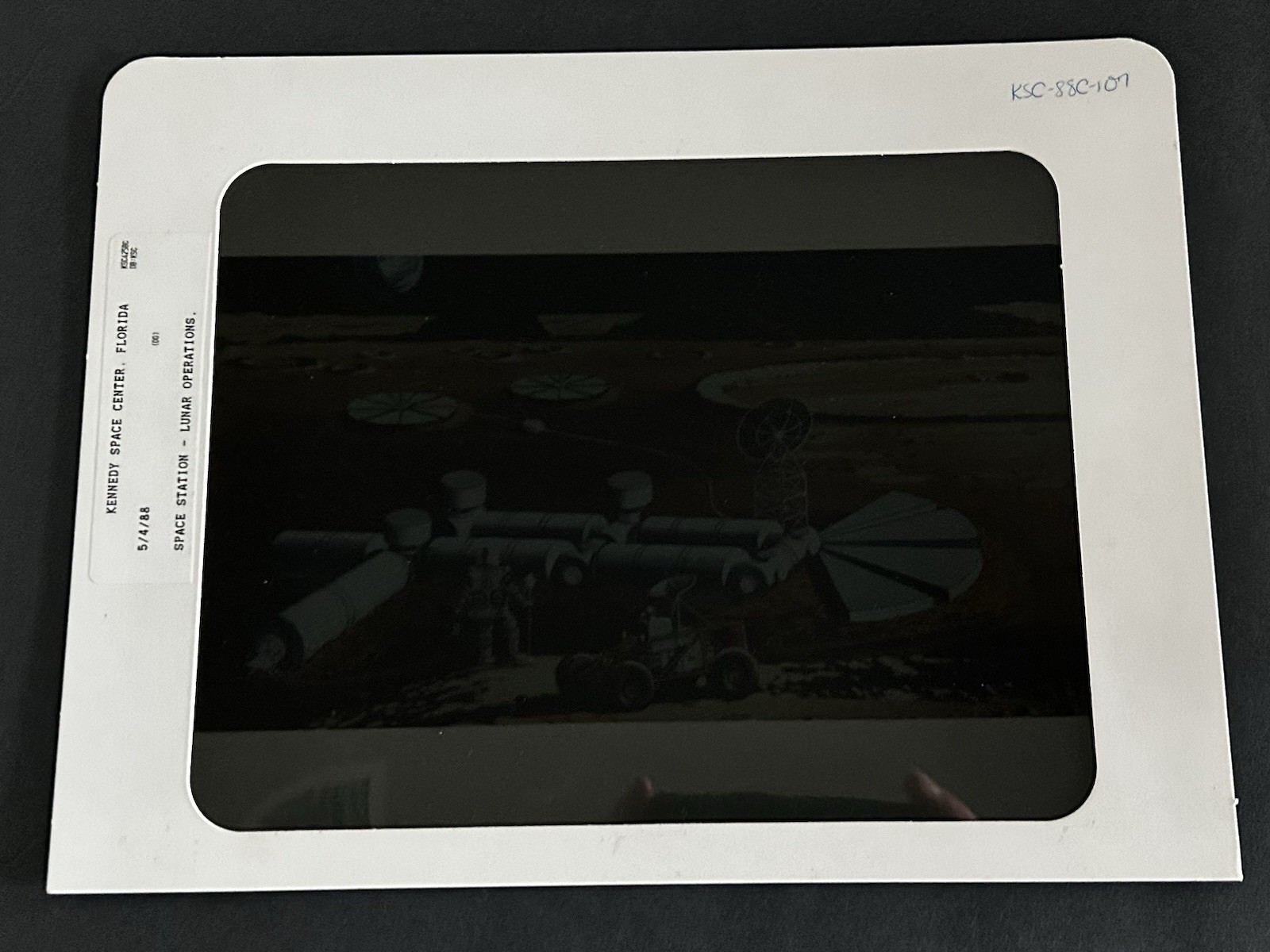 1988 NASA KSC Space Station Lunar Operations Concept Presentation Transparency