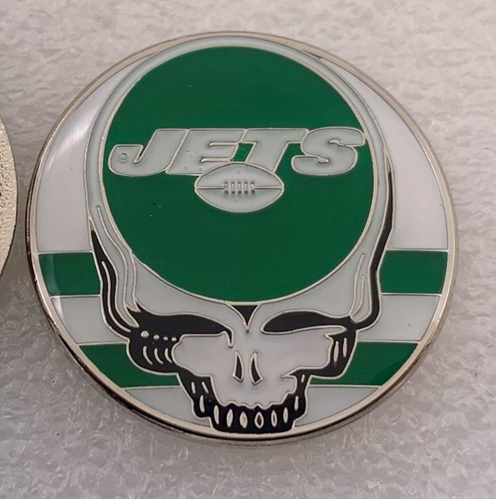 New York Jets - Lapel pin - Grateful dead stealie -  Jets - football