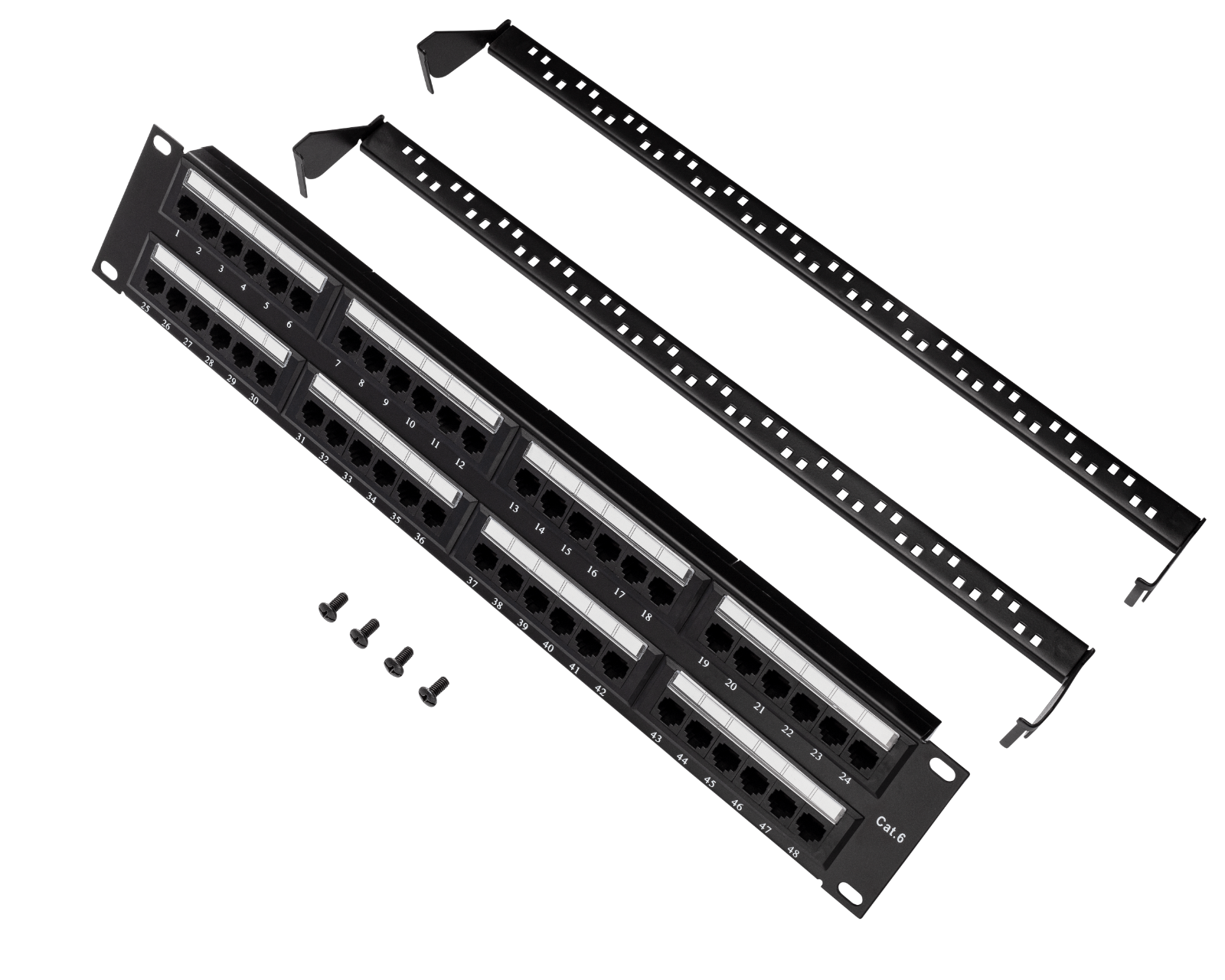 Network Patch Panel 48 Port 2U Ethernet Rack 110 Type Panel