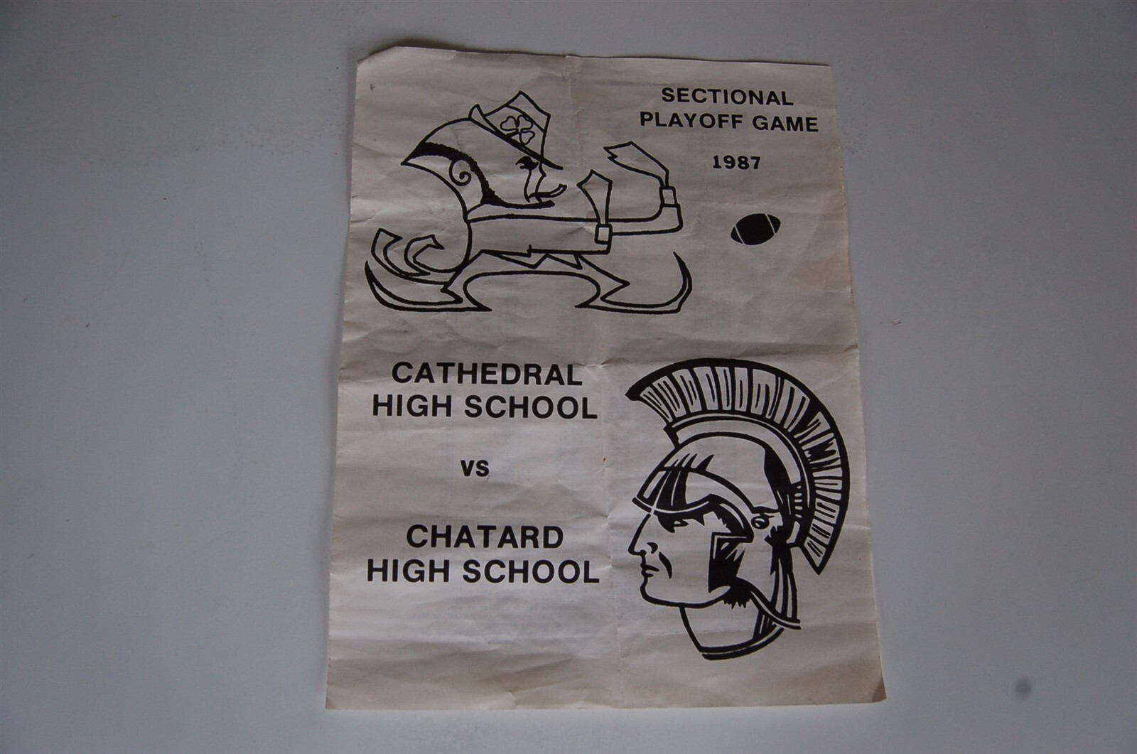 1987 Cathedral - Chatard Indiana High School Football Tournament Program