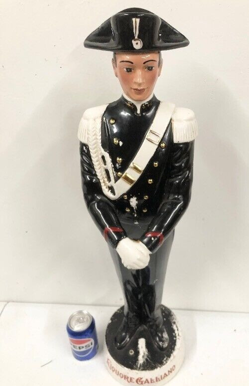Galliano Carabinieri Soldier Decanter Huge 30" 1960's Bar Display Liquor ITALY