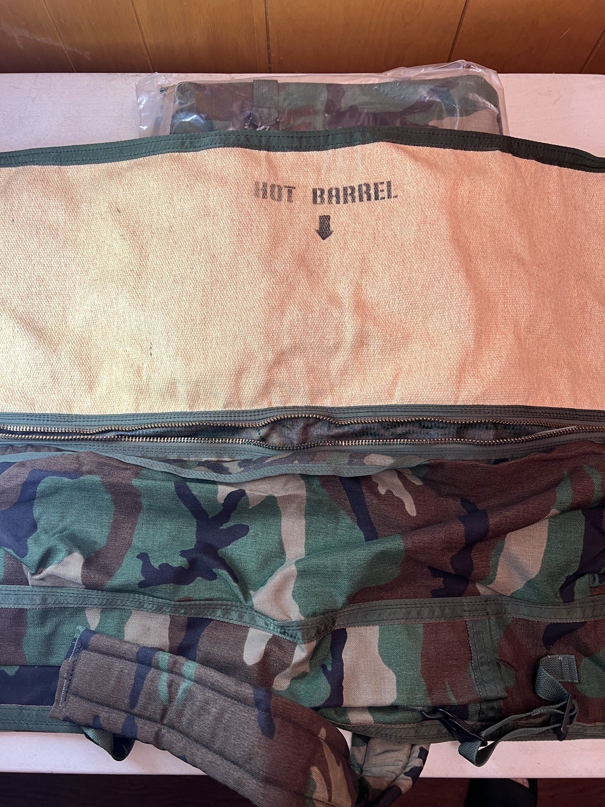 New USGI Woodland Camo Range Bag Barrel Bag Spare Barrel Gun Case HK Style Clips