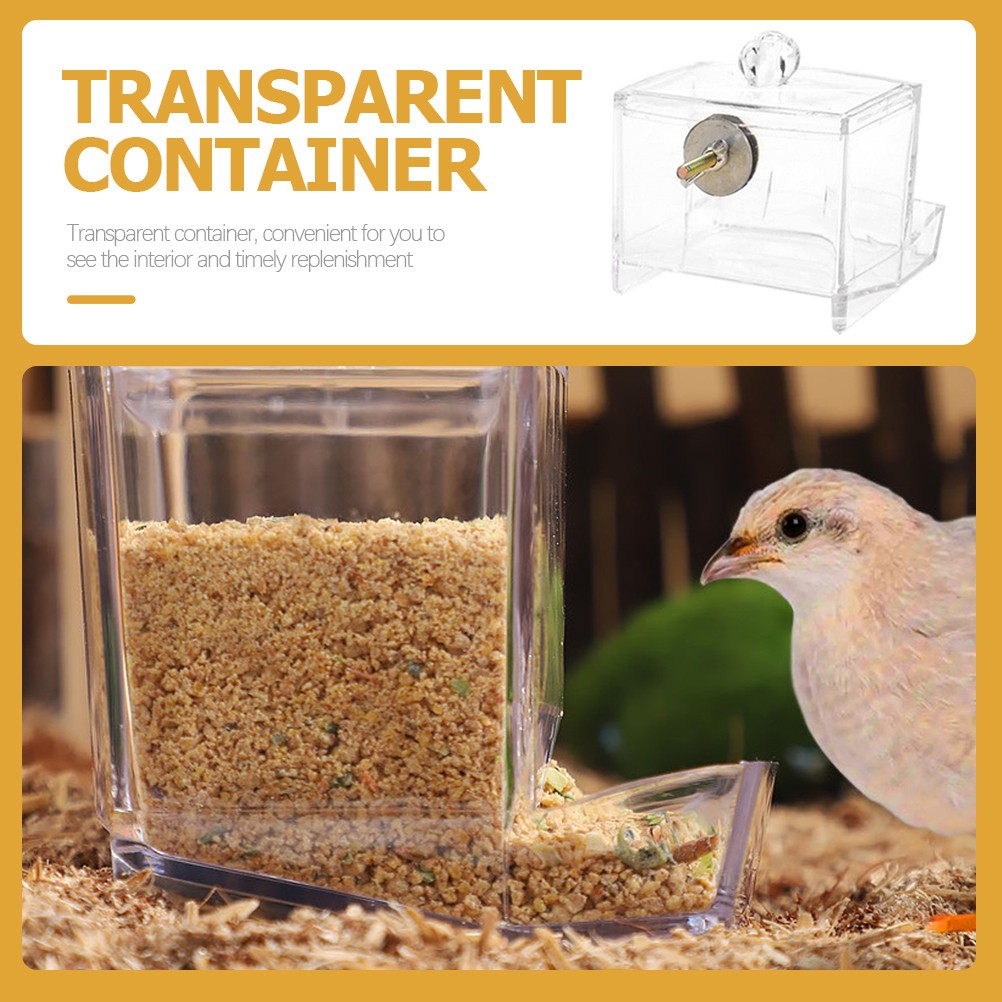 Automatic Chick Feeder Transparent Bird Rutin Chicken Feeding Bowl