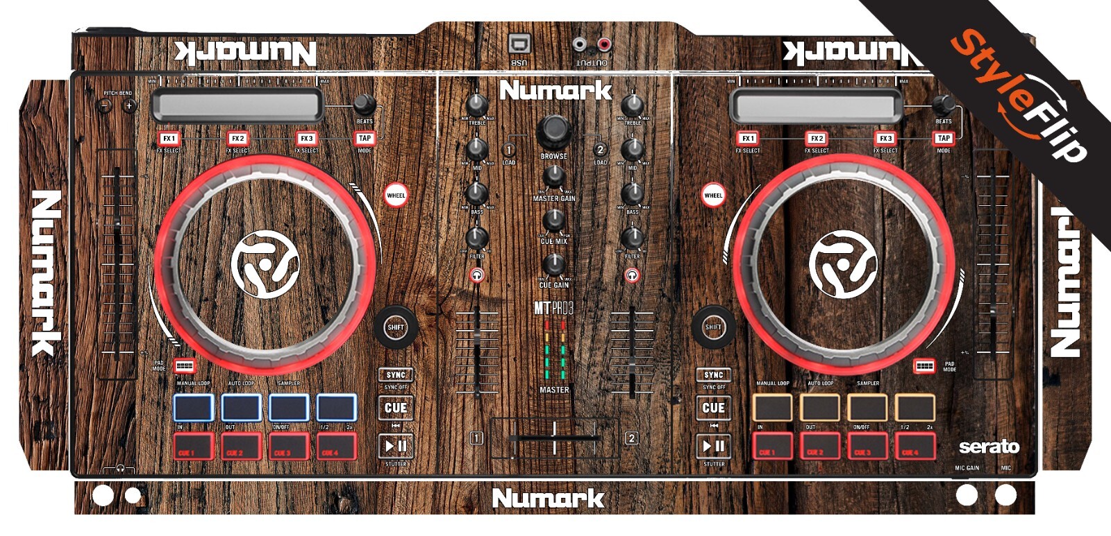 Numark Mixtrack Pro 3 Skin | Wood 3 | Protective Decal | StyleFlip Skins