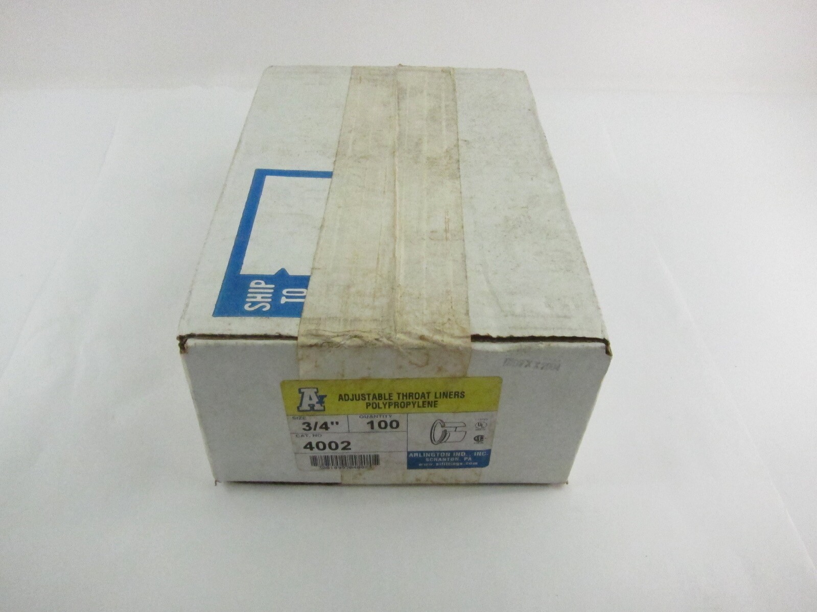 Box Of 100 New Arlington 4002 3/4" Adjustable Conduit Throat Liners