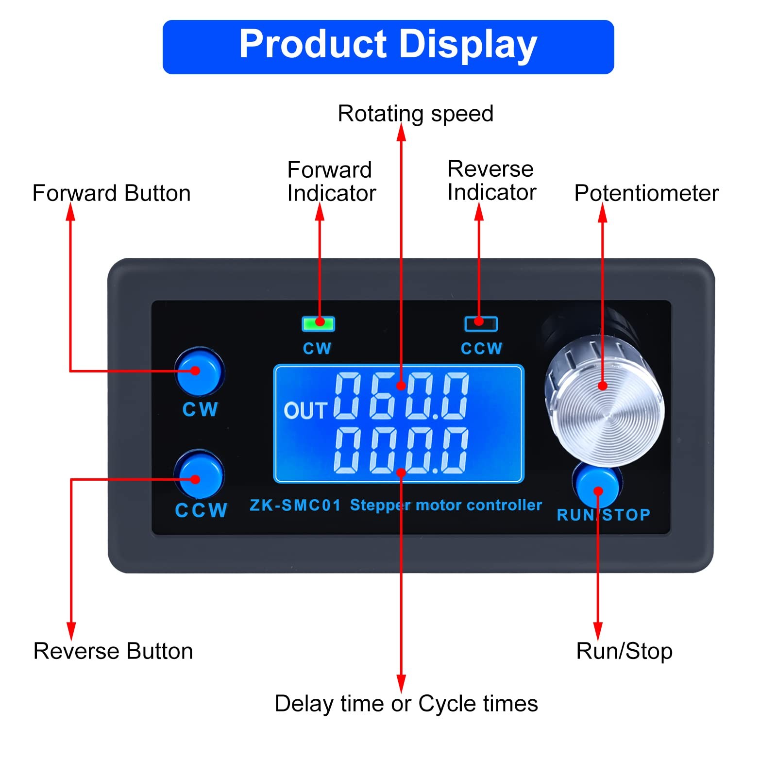 CNC Stepper Motor Controller DC 530V Fits NEMA 17/23 Microstep LCD Display