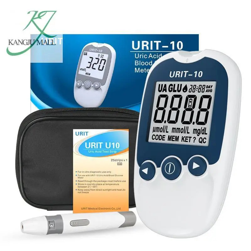 URIT Uric Acid Test Kit meter with 25 Test Strips & 25 Lancets home use BYY