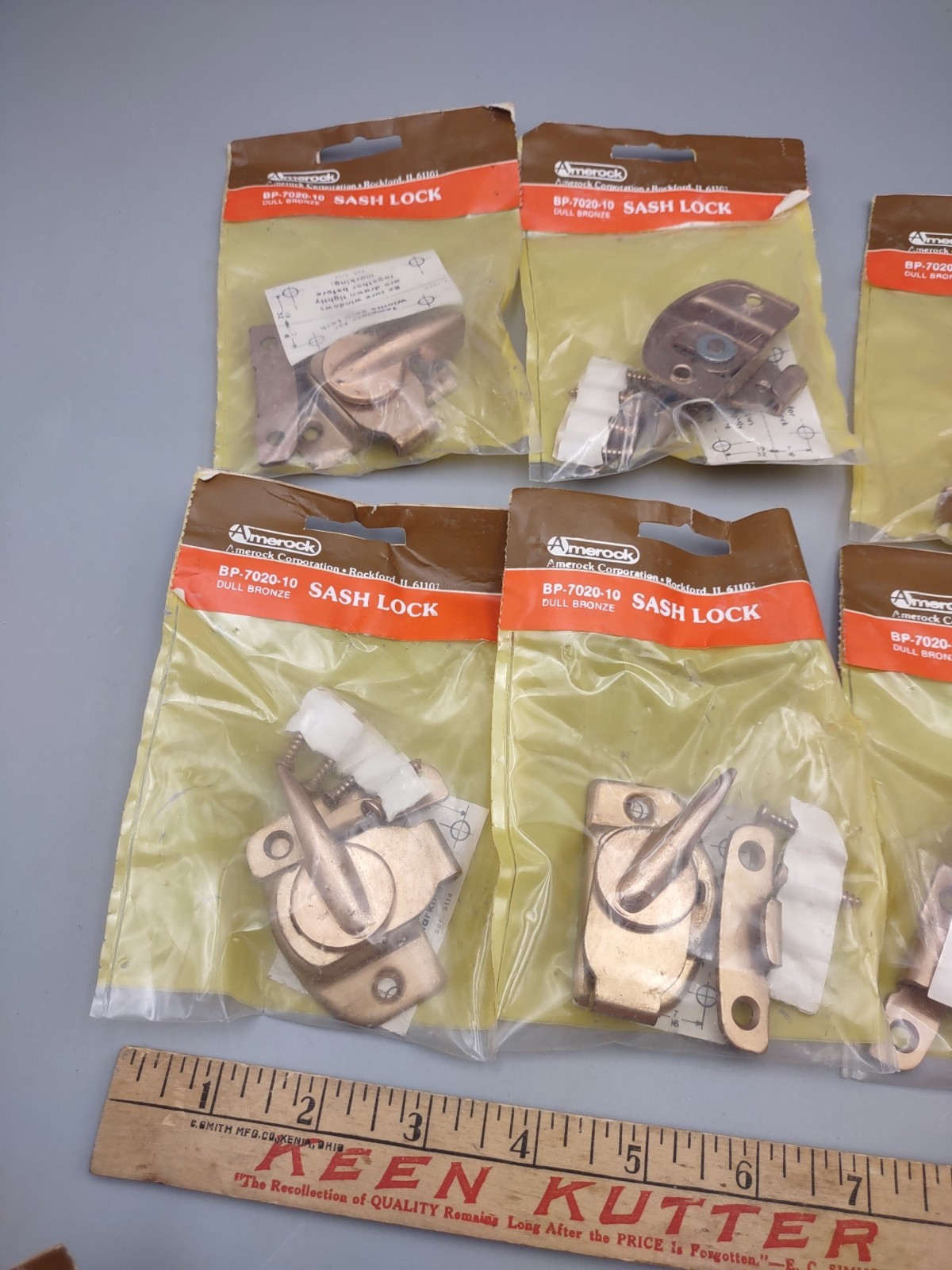 Vintage Amerock BP-7020-10 Sash Lock NOS Lot of 7 Dull Bronze