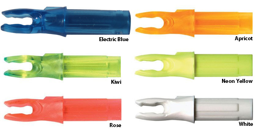 Bohning Blazer Double Lock Nock 50 pk Apricot Blue Kiwi White Yellow Rose Arrow