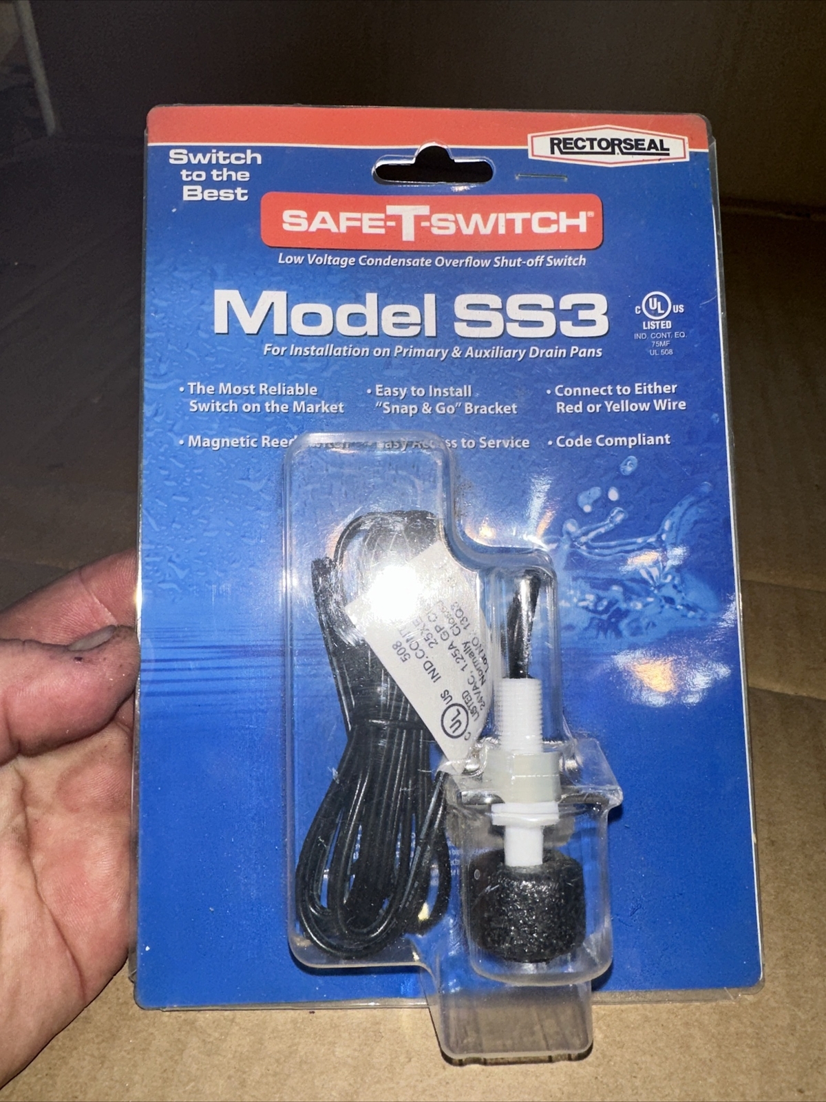 RectorSeal Safe-T-Switch SS3 Low Voltage Condensate Overflow Shut-Off Switch