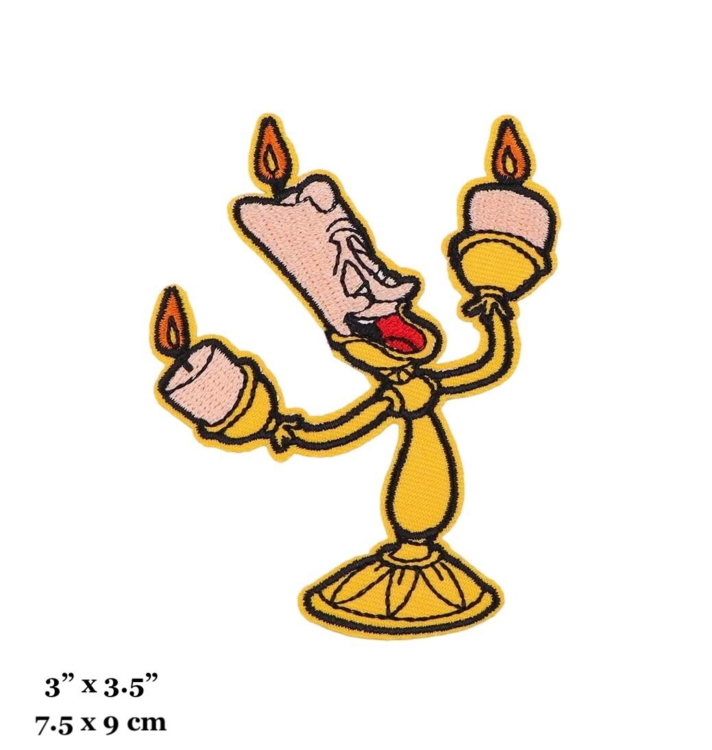 Lumiere Candelabra Character Beauty and the Beast Embroidered Iron On Patch