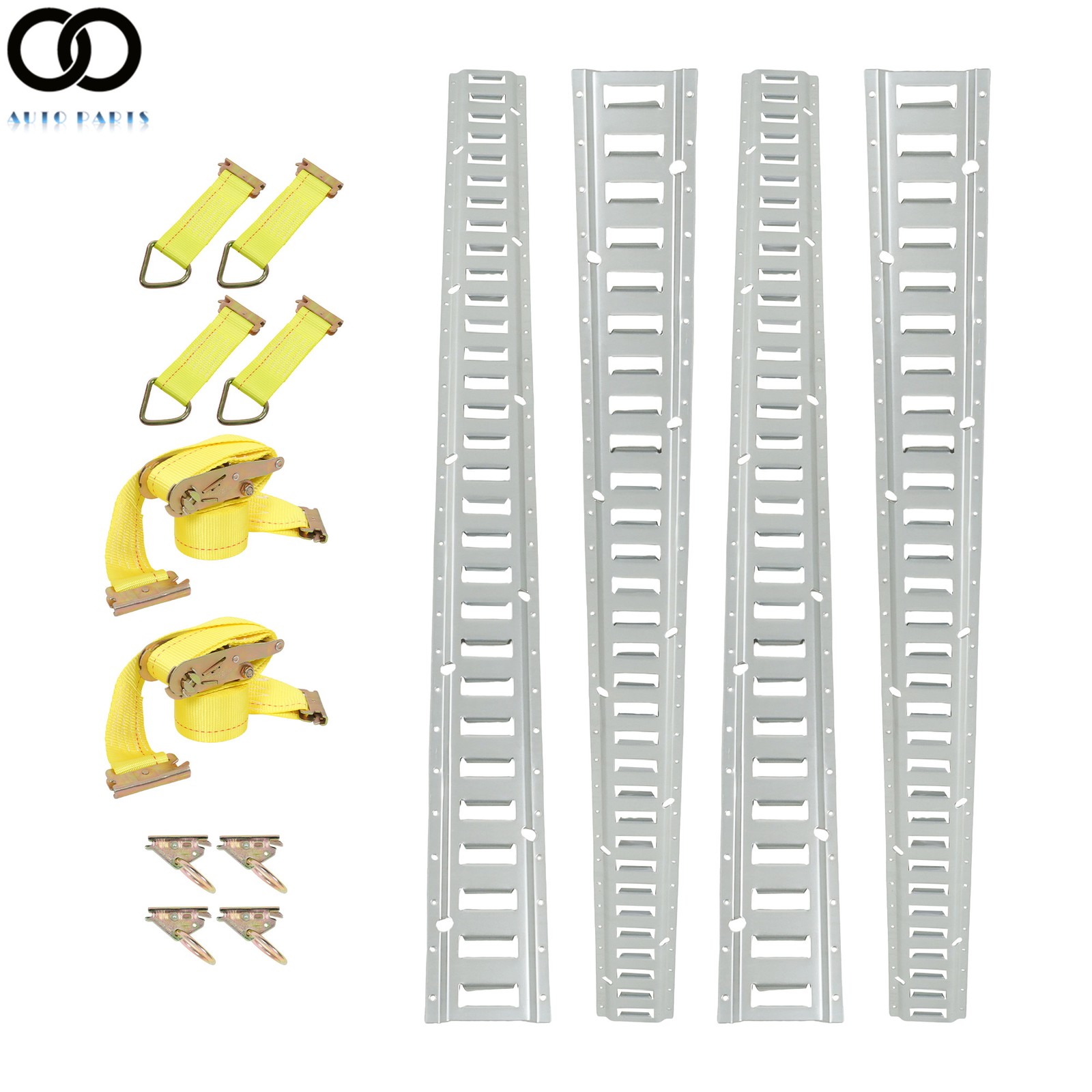 4× O Rings 4× Rope Tie Offs 4×5' E Track Rails 2× Etrack Ratchet Straps New