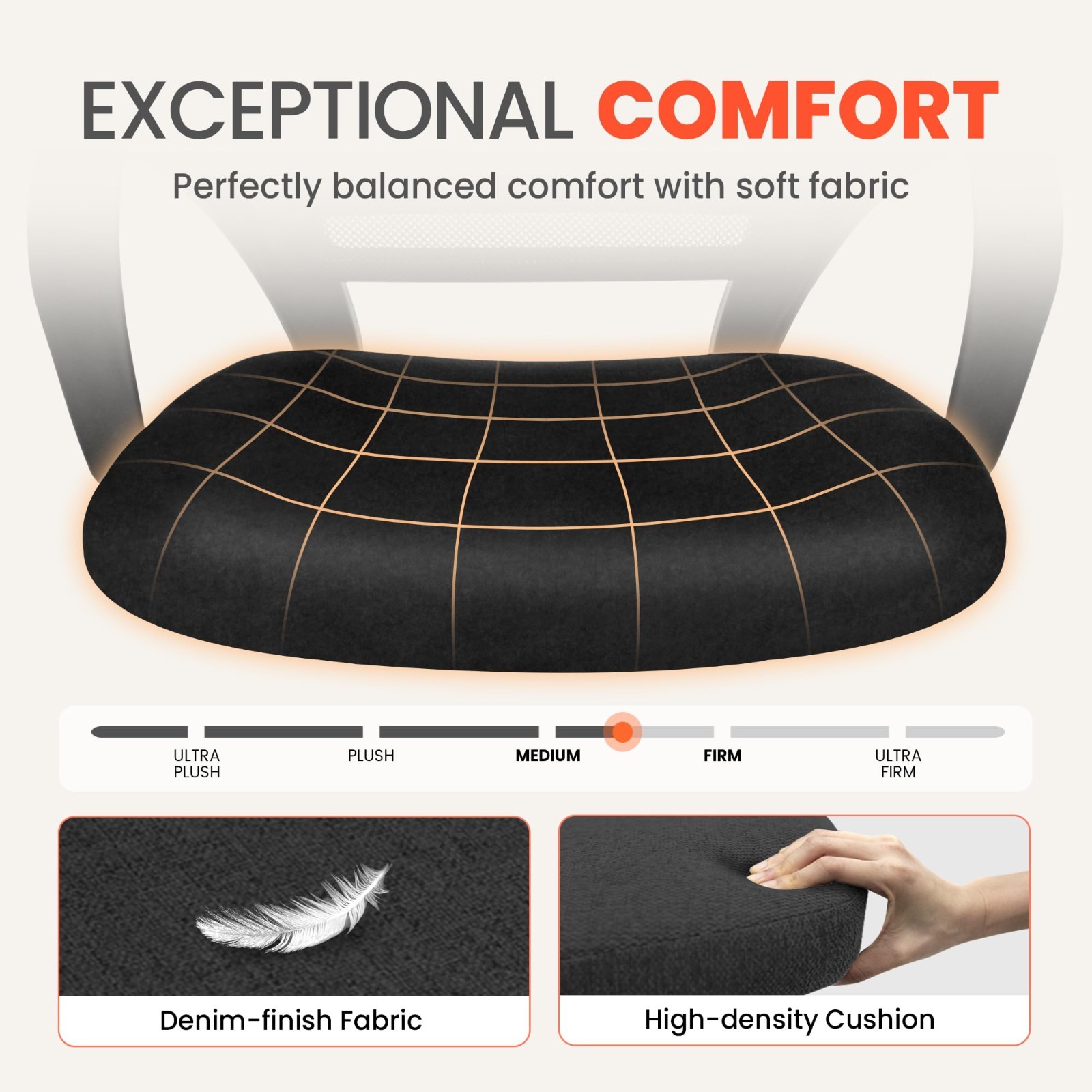 Ergonomic Mesh Office Chair with Lumbar Support, Adjustable Height, Rolling Whee