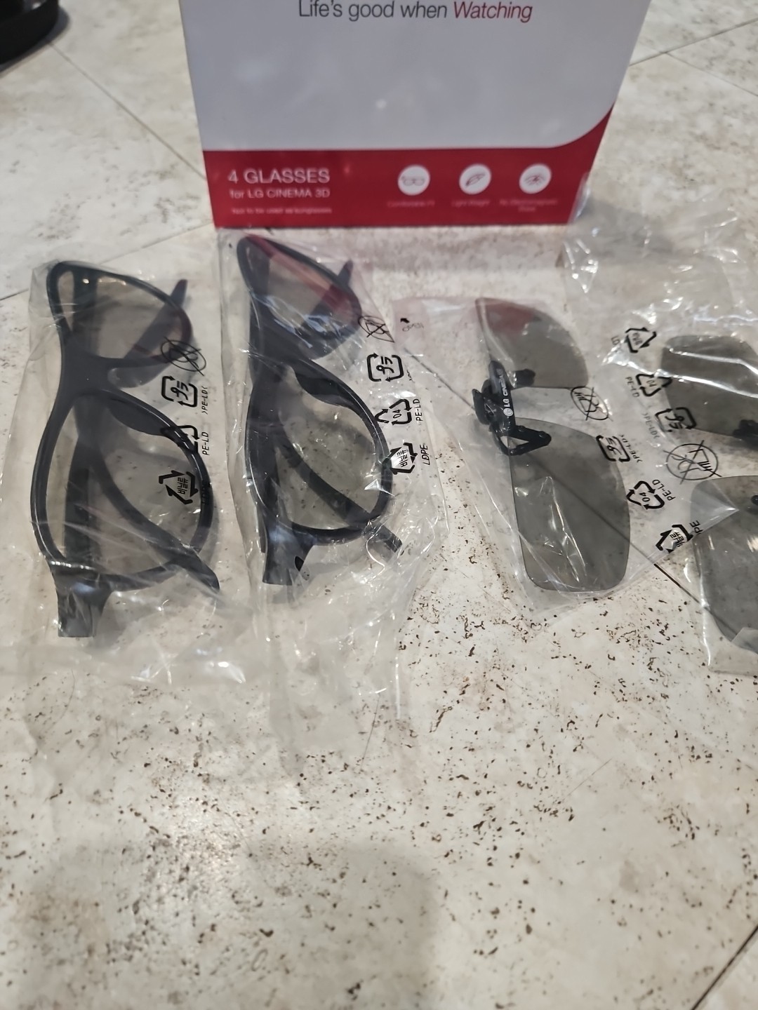 Genuine LG Cinema 3D Glasses AG-F310- Two Pairs New!