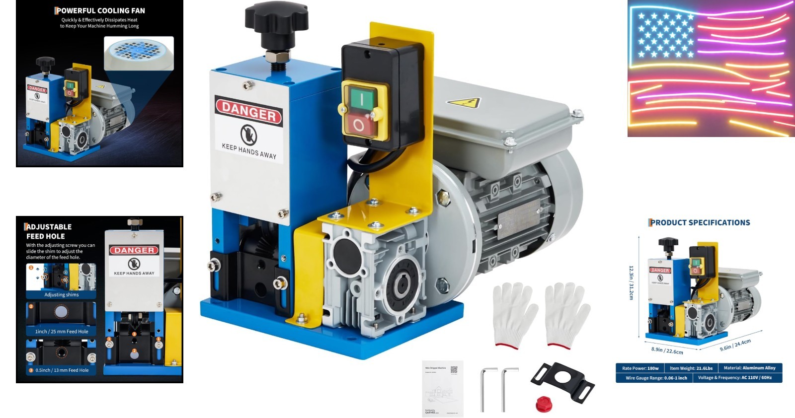 Electric Wire Stripping Machine, 0.06"-1" Automatic Scrap Wire Stripper with ...