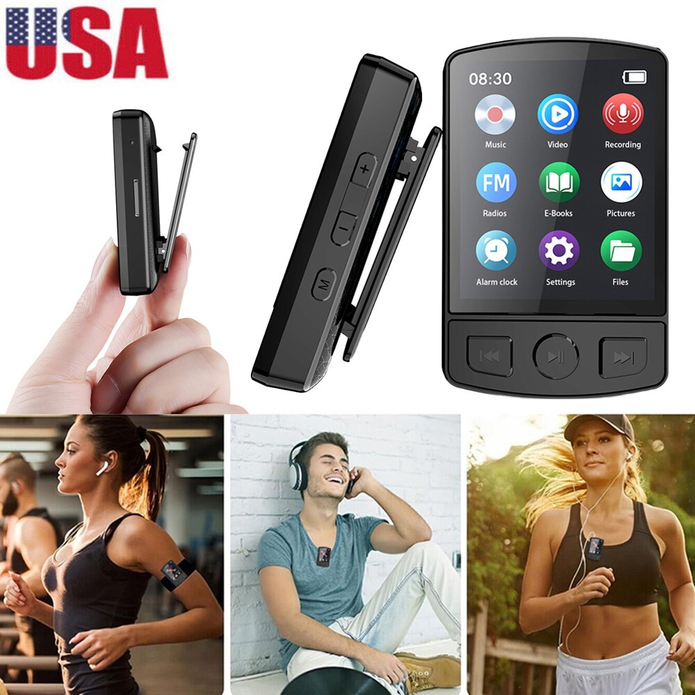 MP3 Player HiFi Lossless Sound Bluetooth 5.2 Clip Music Player FM Radio Audio US