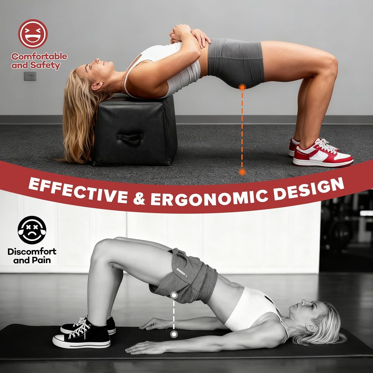 Hip Thrust Bench Multi-Functional Hip Thrust Box Home Gym Non-Slip New