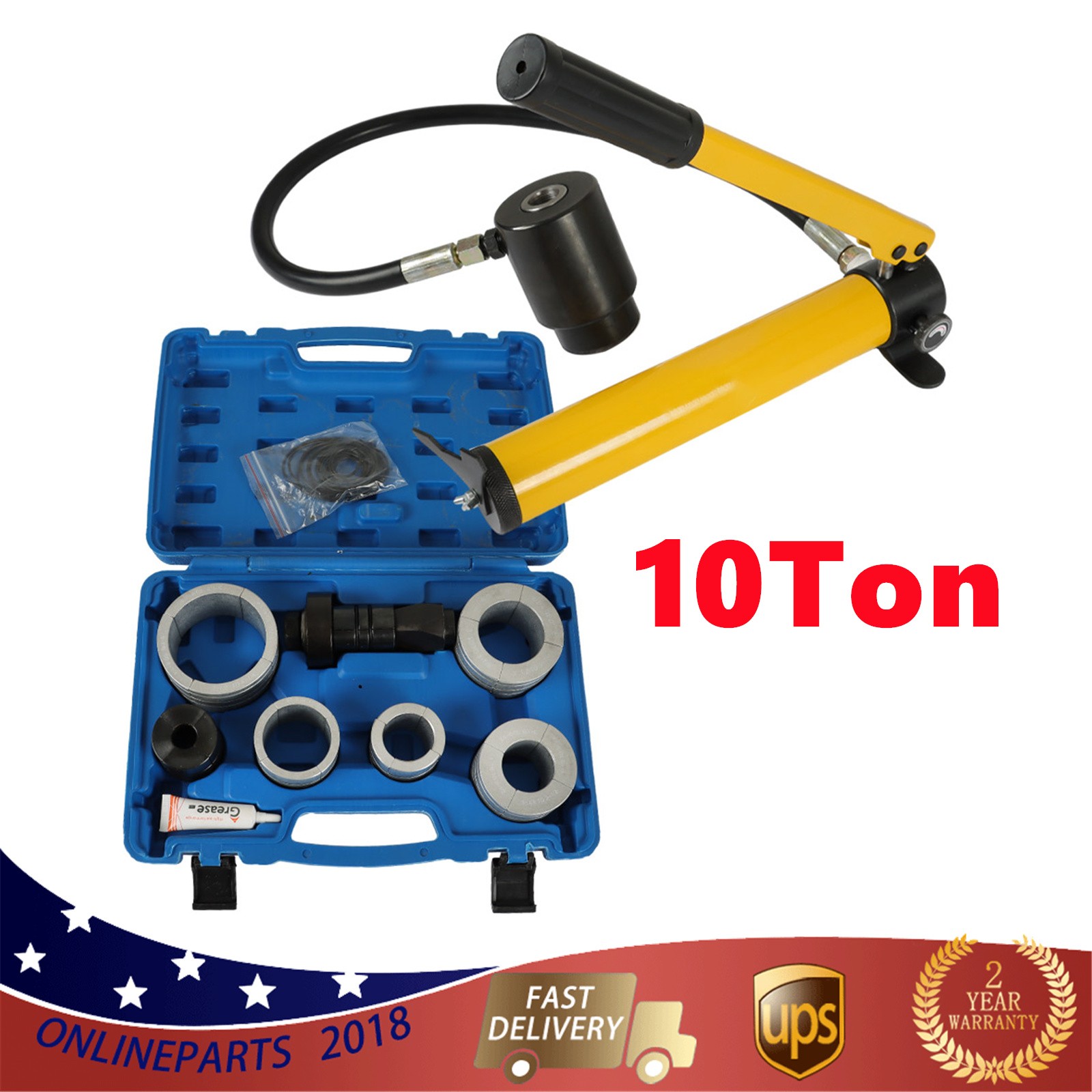 1 Set Hydraulic Exhaust Pipe Expander 10Tons Manual Tailpipe 1-5/8" to 4 1/4"