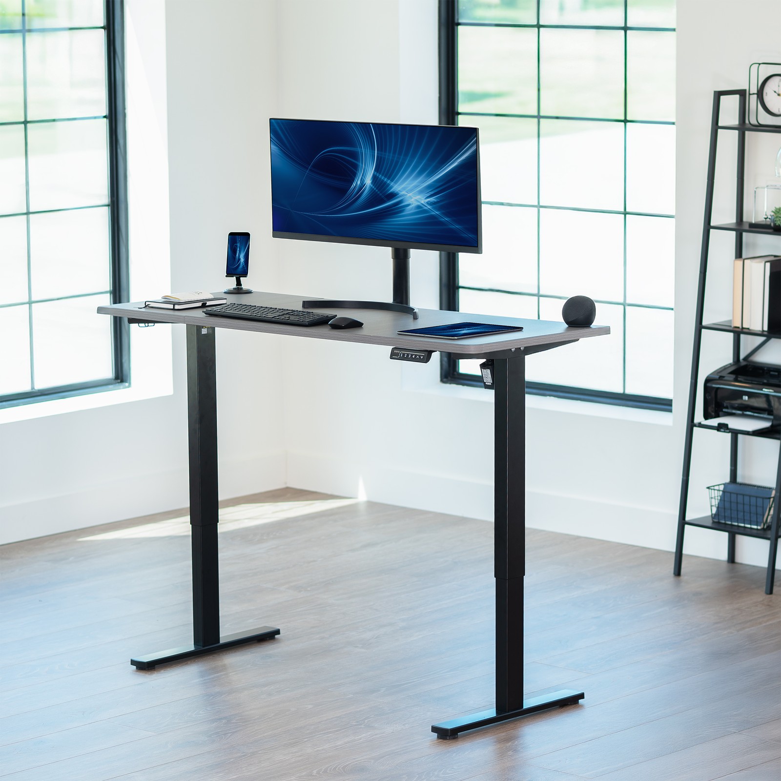 VIVO Dark Gray 60 x 24 inch Universal Table Top for Sit to Stand Desk Frames